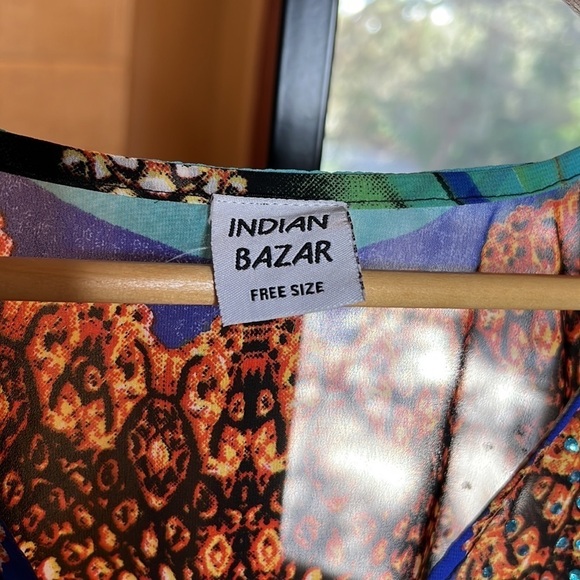 Indian Bazaar Vintage Peacock Jeweled Kaftan Free Size - Picture 5 of 9